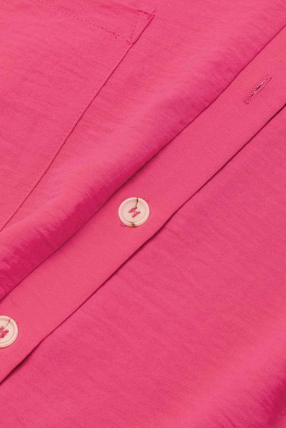 Bright Pink Half Button Collared Loose Romper - Love Salve